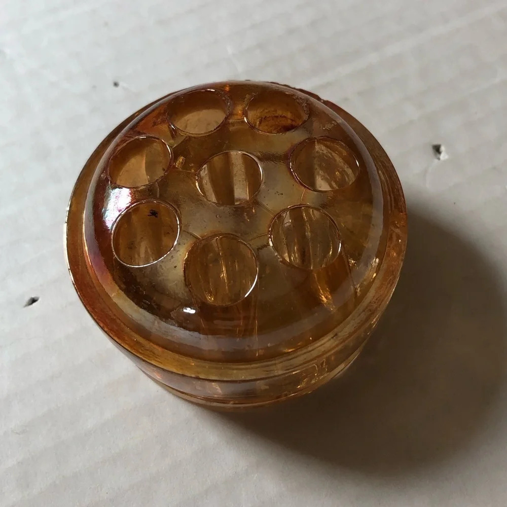 Vintage Carnival Glass Floral Frog